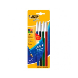 BIC BOLIGRAFOS FLOW PACK OPACO SURTIDO x 4u